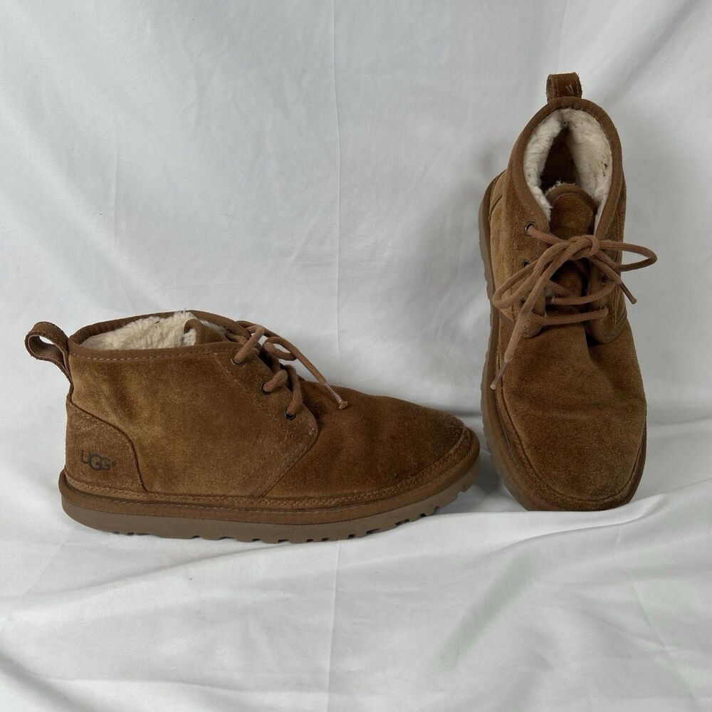 UGG Neumel Chestnut Suede Lace-Up Ankle Boots Women’s Size 8 Brown